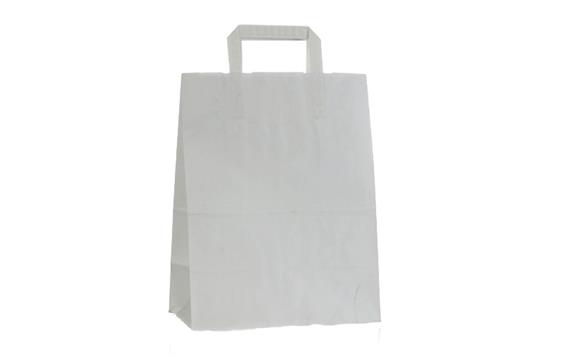 9410723  46167 Papir b&#230;reposer hvite med flate h&#229;ndtak 260x155x340 mm | 16 liter | 90 gr. hvit